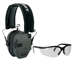Walker's Razor Electronic Ear Protection w/ Safety Glasses - Gray