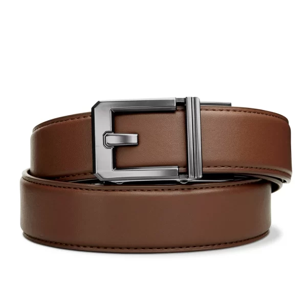 Kore Brown Leather EDC Gun Belt - X3 Buckle Gunmetal (Nickle Free)