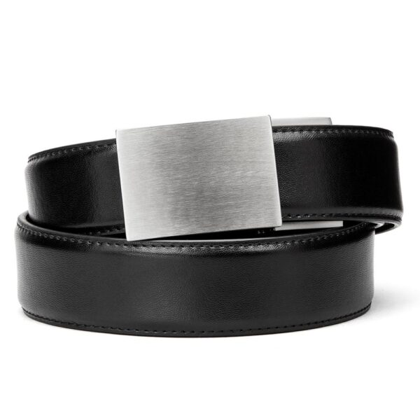Kore Black Leather EDC Gun Belt - X4 Buckle Stainless Steel
